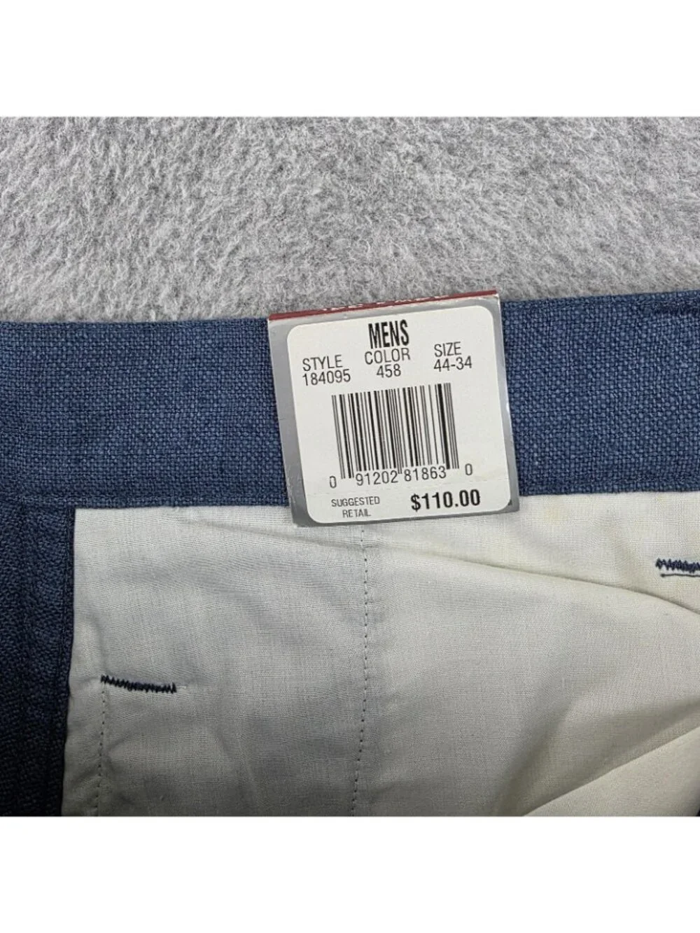Jordan Two3 Pants Mens 44x34 Blue Linen Cotton Flat Front Tapered NWT